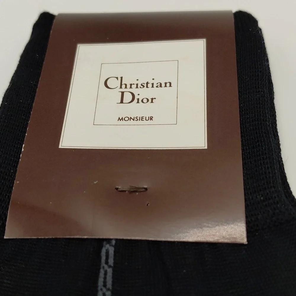 NEW! Christian Dior Mens Black Nylon Dress Socks